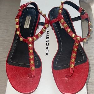 Balenciaga red women sandals
